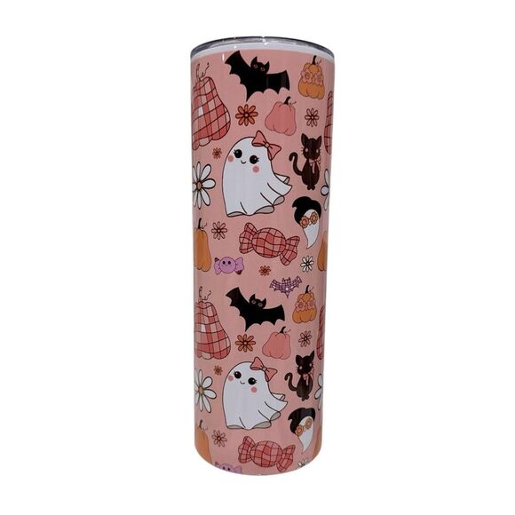 Halloween Themed Pink Tumbler NWT - Picture 1 of 3